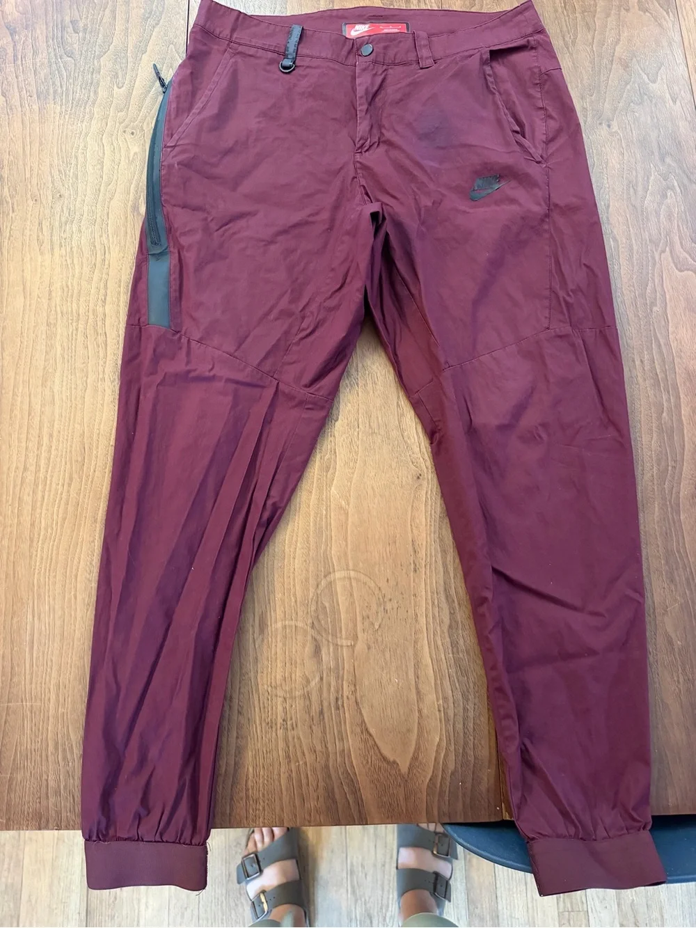 Nike Men's Chinos in Burgundy and Black